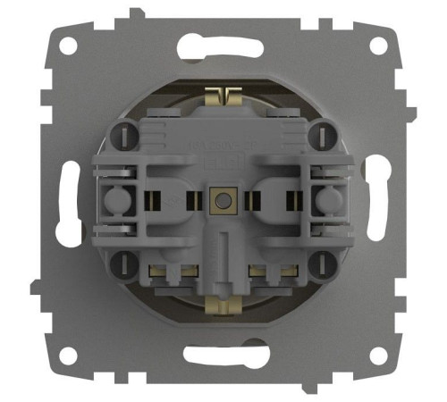 Розетка с заземлением и со шторкой, без рамки с крышкой Elbi Eleсtriс Zena Vega 609-011400-219