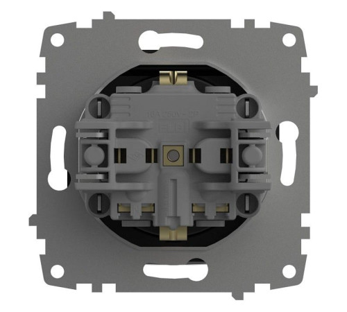 Розетка с заземлением и со шторкой, без рамки с крышкой Elbi Eleсtriс Zena Vega 609-014800-219