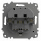Розетка с заземлением и со шторкой и 2хUSB type A, без рамки Elbi Eleсtriс Zena Vega 609-014800-317
