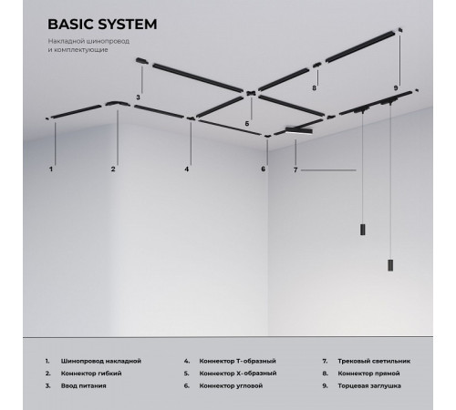 Соединитель угловой L-образный для треков встраиваемых Elektrostandard Basic System 85012/00