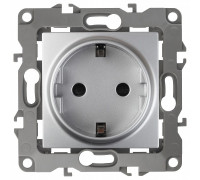 Розетка с заземлением и со шторкой, без рамки Эра Эра 12 12-2102-03