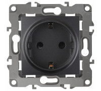 Розетка с заземлением и со шторкой, без рамки Эра Эра 12 12-2102-05