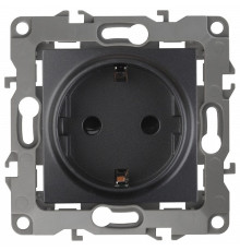 Розетка с заземлением и со шторкой, без рамки Эра Эра 12 12-2102-05