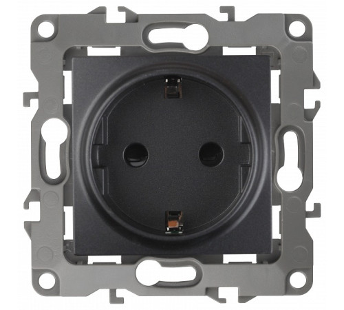 Розетка с заземлением и со шторкой, без рамки Эра Эра 12 12-2102-05