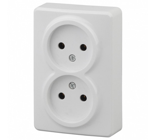 Розетка двойная без заземления Эра Эра Эксперт 11-2202-01