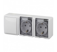 Блок с розеткой и выключателем Эра Эра Эксперт 11-7403-01