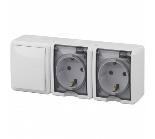 Блок с розеткой и выключателем Эра Эра Эксперт 11-7403-01