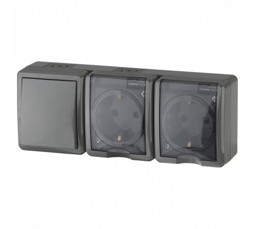 Блок с розеткой и выключателем Эра Эра Эксперт 11-7403-03