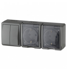 Блок с розеткой и выключателем Эра Эра Эксперт 11-7404-03