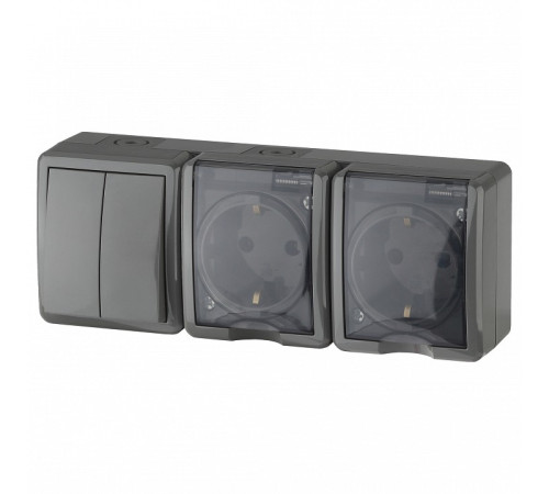 Блок с розеткой и выключателем Эра Эра Эксперт 11-7404-03