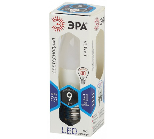 Лампа светодиодная Эра Стандарт LED B35-9W-840-E27