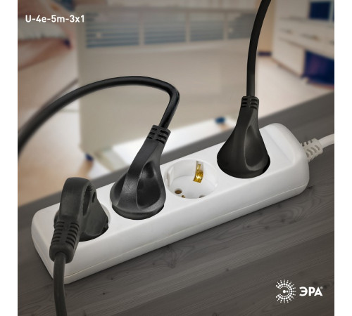 Удлинитель Эра U-4e-5m-3x1