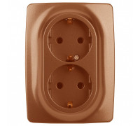 Розетка двойная с заземлением Эра Эра 12 12-2106-14