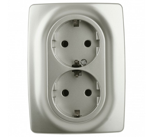 Розетка двойная с заземлением Эра Эра 12 12-2106-15