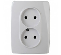 Розетка двойная без заземления Эра Эра 12 12-2107-01