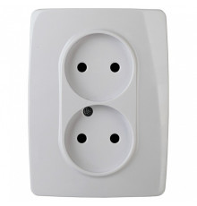 Розетка двойная без заземления Эра Эра 12 12-2107-01