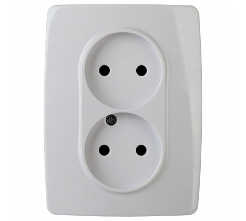 Розетка двойная без заземления Эра Эра 12 12-2107-01