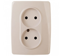 Розетка двойная без заземления Эра Эра 12 12-2107-02