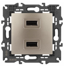 Розетка 2хUSB type A без рамки Эра Эра Elegance 14-4110-04