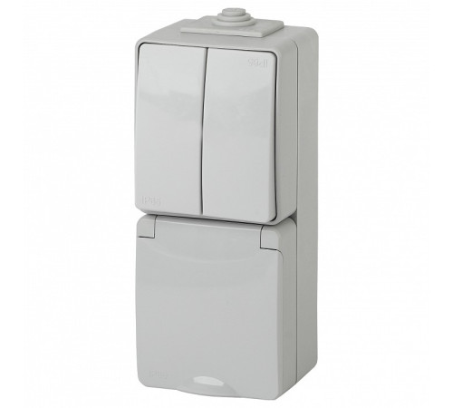 Блок с розеткой и выключателем Эра Эра Эксперт 11-7608-03