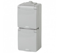 Розетка с заземлением и со шторкой, с крышкой Эра Эра Эксперт 11-2608-03