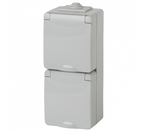 Розетка с заземлением и со шторкой, с крышкой Эра Эра Эксперт 11-2608-03