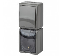 Блок с розеткой и выключателем Эра Эра Эксперт 11-7407-03