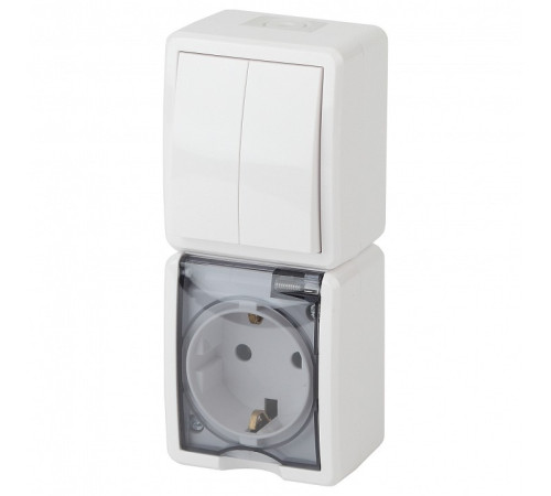 Блок с розеткой и выключателем Эра Эра Эксперт 11-7408-01