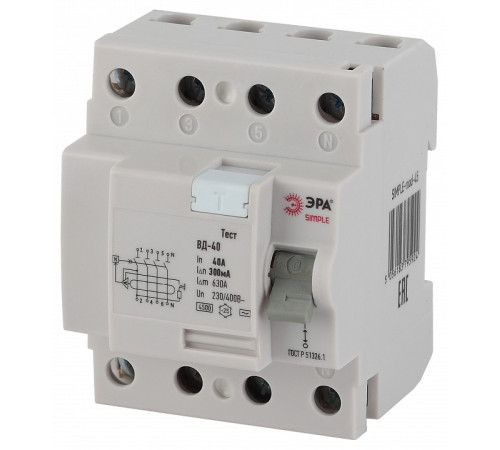 Устройство защитного отключения 4P Эра ВД-40 SIMPLE-mod-53