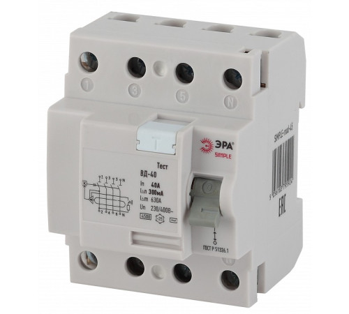 Устройство защитного отключения 4P Эра ВД-40 SIMPLE-mod-53