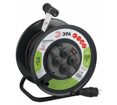 Удлинитель Эра RMx-4es-3x2.5-20m-IP44(KG)