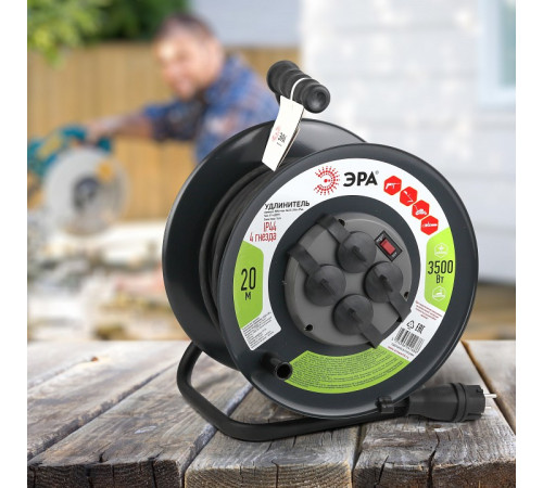 Удлинитель Эра RMx-4es-3x2.5-20m-IP44(KG)