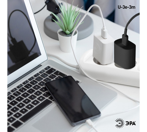 Удлинитель ЭРА U-3e 3 розетки с заземлением 3 м 3х1.5 мм² U-3e-3m-3x1,5
