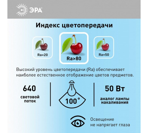 Лампа светодиодная Эра LED MR16-8W-12V-860-GU5.3
