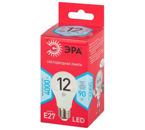Лампа светодиодная Эра LED A60-12W-840-E27 R