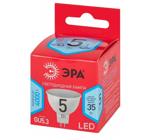 Лампа светодиодная Эра LED MR16-5W-840-GU5.3 R