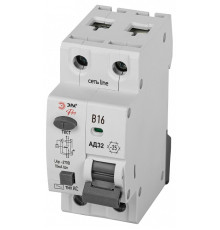 Дифференциальный автоматический выключатель электронный 1P+N Эра АД-32 D32E2B16АC10P
