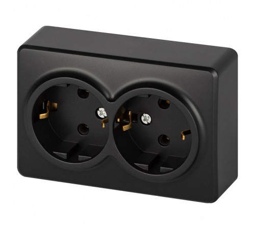 Розетка двойная с заземлением и со шторкой Эра Эра Эксперт 11-2205-05