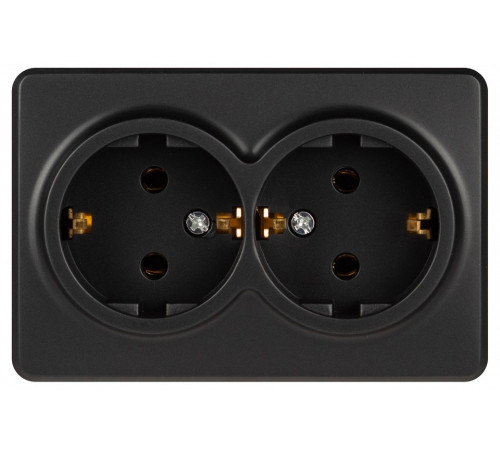 Розетка двойная с заземлением и со шторкой Эра Эра Эксперт 11-2205-05