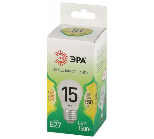 Лампа светодиодная Эра Green Line LED P45-15W-830-E27 GL
