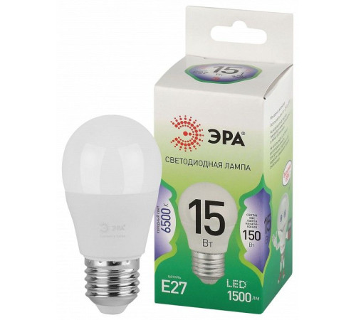 Лампа светодиодная ЭРА Green Line Шар P45 15 Вт E27 6500 К LED P45-15W-865-E27 GL