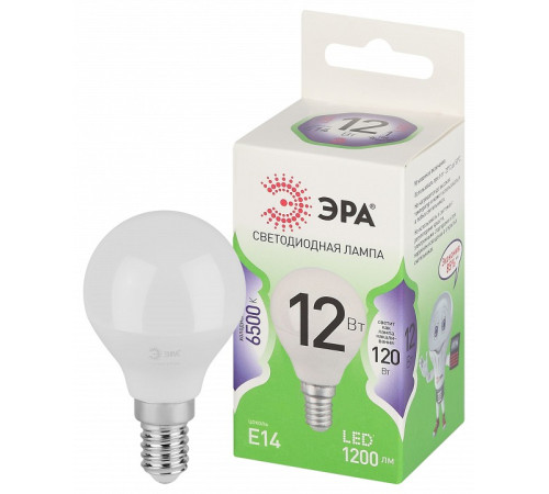 Лампа светодиодная ЭРА Green Line Шар P45 12 Вт E14 6500 К LED P45-12W-865-E14 GL