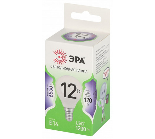 Лампа светодиодная ЭРА Green Line Шар P45 12 Вт E14 6500 К LED P45-12W-865-E14 GL
