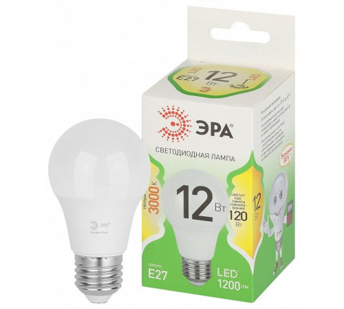 Лампа светодиодная Эра Green Line LED A60-12W-830-E27 GL