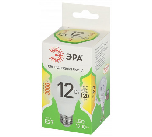 Лампа светодиодная Эра Green Line LED A60-12W-830-E27 GL