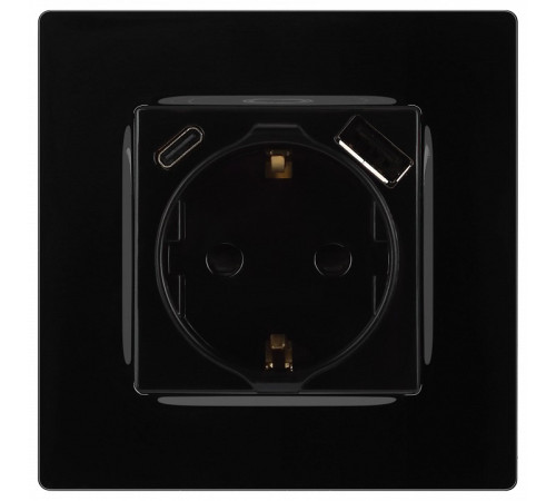 Розетка с заземлением и со шторкой и 2хUSB, без рамки Эра Эра 12 12-4108-06