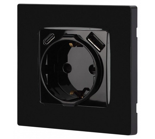 Розетка с заземлением и со шторкой и 2хUSB, без рамки Эра Эра 12 12-4108-06