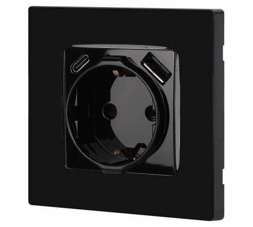 Розетка с заземлением и со шторкой и 2хUSB, без рамки Эра Эра 12 12-4108-06