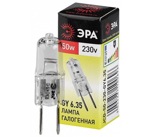 Лампа галогеновая Эра GY6.35-JCD-50W-230V