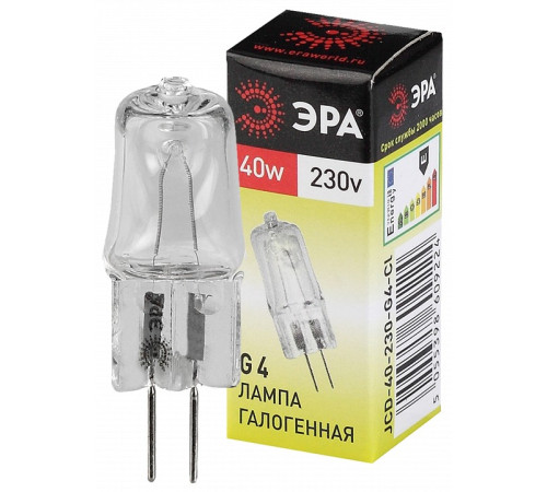 Лампа галогеновая Эра G4-JCD-40W-230V-CL